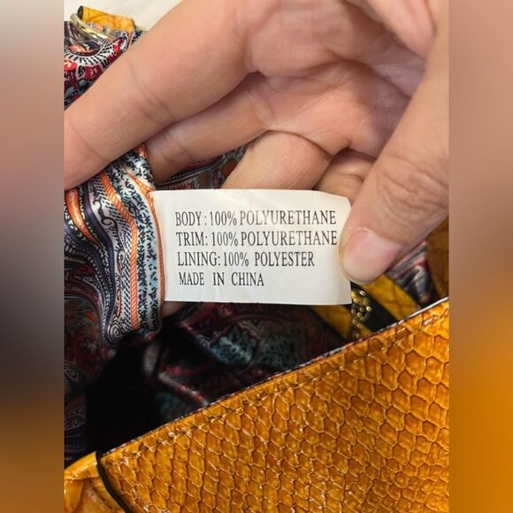 Big Buddha | Large Yellow Braided Handles Satchel Purse Bag - Picture 9 of 11